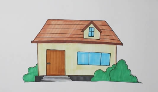 漂亮的小房子简笔画