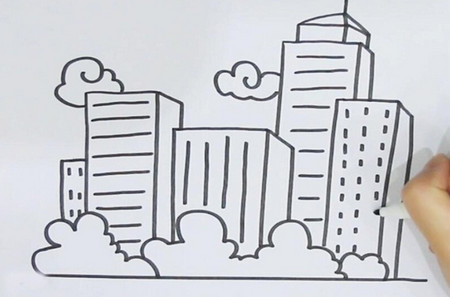 高楼大厦简笔画怎么画