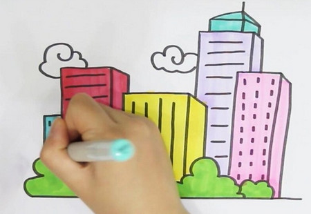 高楼大厦简笔画怎么画