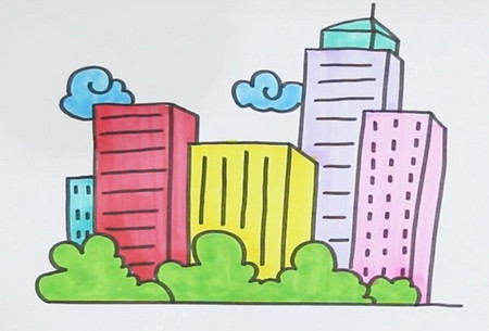 高楼大厦简笔画怎么画