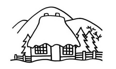 冬天的雪屋简笔画