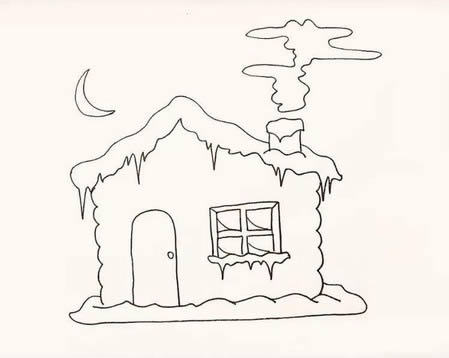 冬天的雪屋简笔画