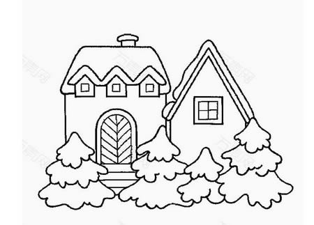 冬天的雪屋简笔画