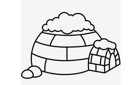 冬天的雪屋简笔画