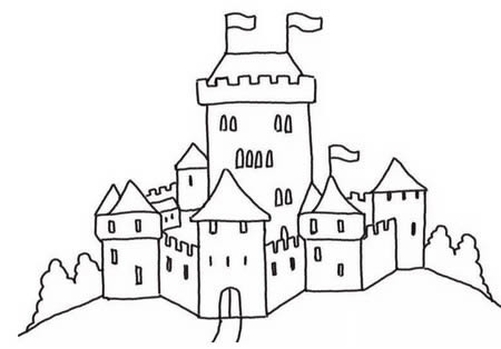 欧洲城堡简笔画简单又漂亮