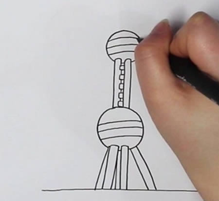 上海东方明珠简笔画详细步骤 上海东方明珠简笔画详细步骤