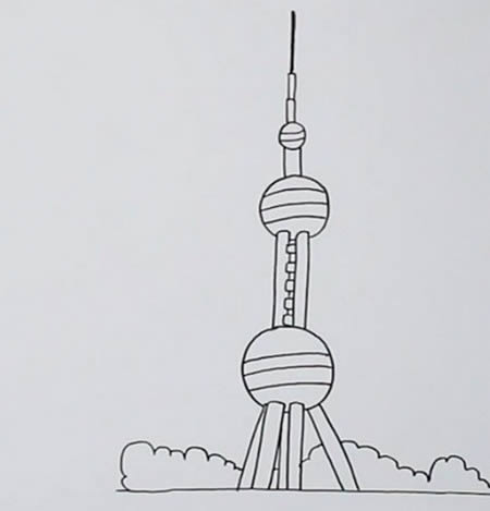 上海东方明珠简笔画详细步骤 上海东方明珠简笔画详细步骤