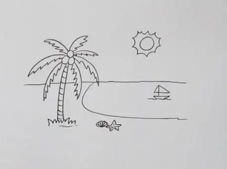 适合小朋友的海边简笔画