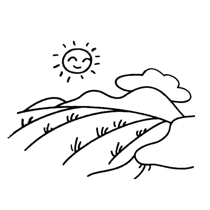 一片田野的简笔画