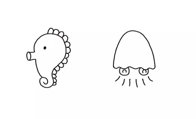 海底世界各种动物简笔画