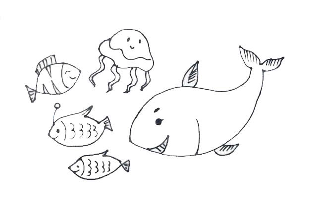 海底世界主题儿童简笔画
