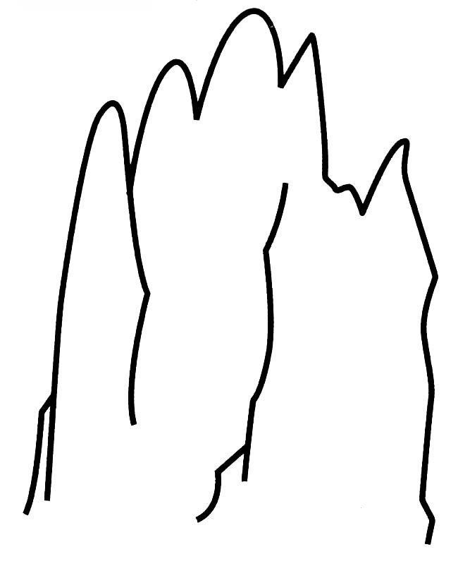 陡峭的大山简笔画