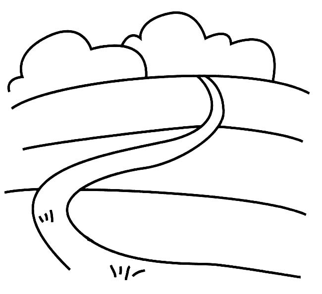 乡间的小路简笔画