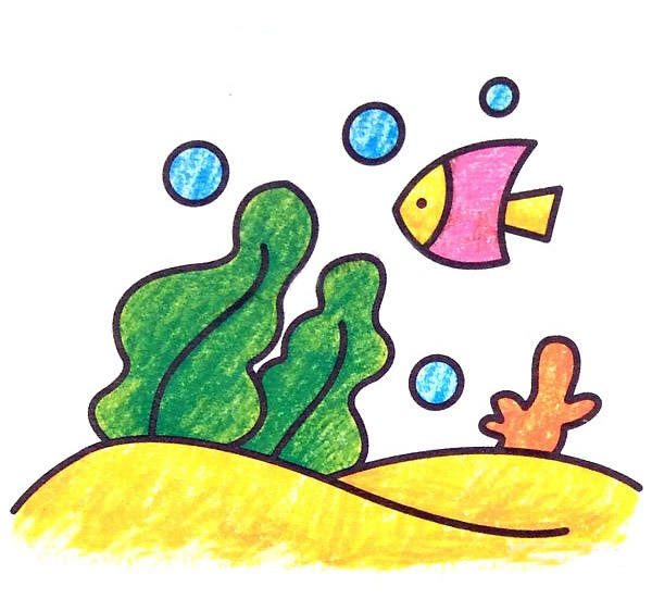 儿童海底世界简笔画