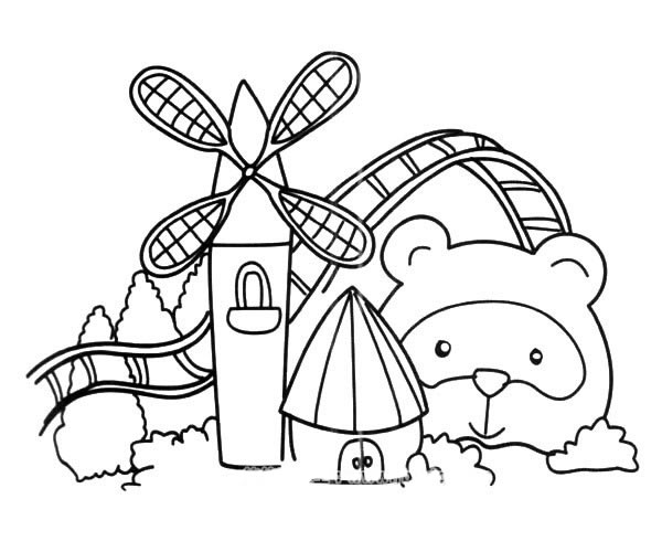 游乐场风景简笔画