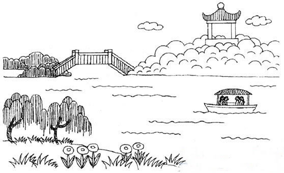 分享几幅公园的简笔画