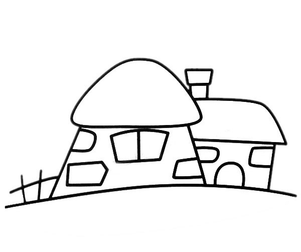 石头房子简笔画