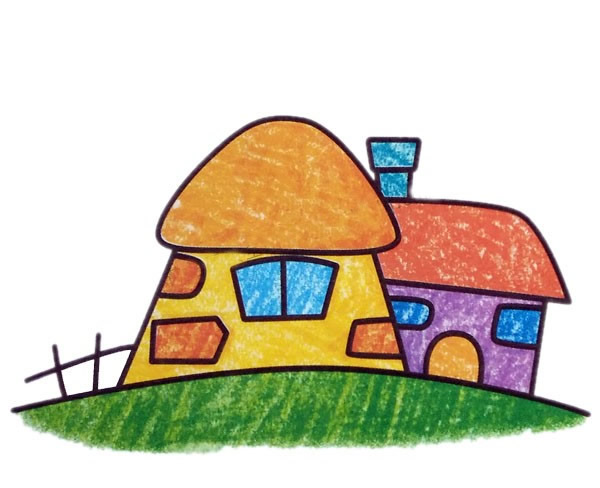 石头房子简笔画