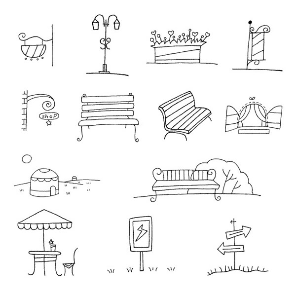 非常简单的一组风景简笔画 非常简单的一组风景简笔画