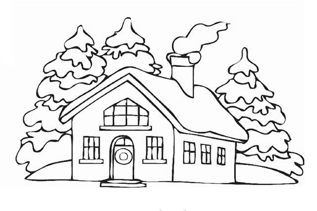 冬天下雪的房子简笔画 冬天下雪的房子简笔画
