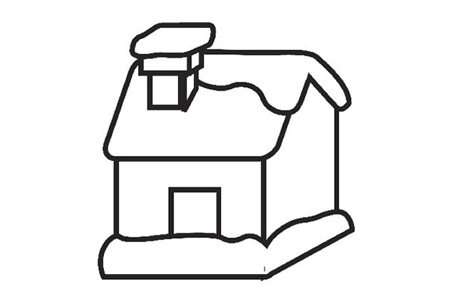 冬天下雪的房子简笔画 冬天下雪的房子简笔画