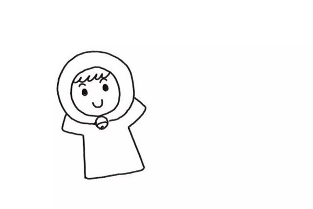 冬天堆雪人的简笔画