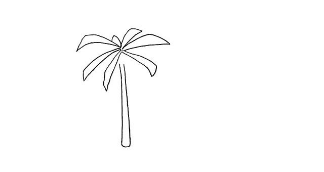 简单的椰岛简笔画