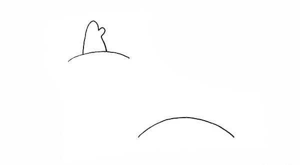 春季柳树小屋风景简笔画