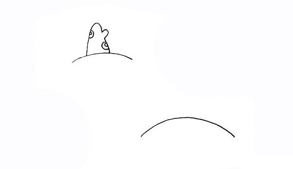 春季柳树小屋风景简笔画