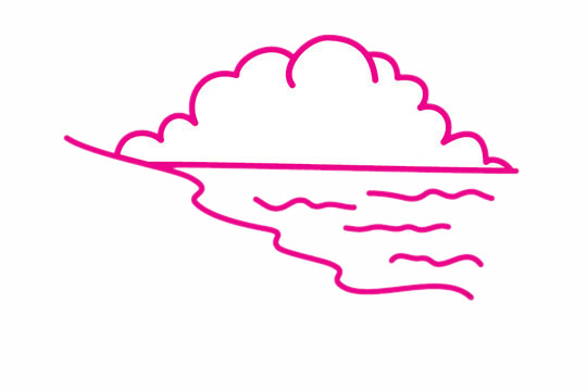 线条简单的海滩简笔画