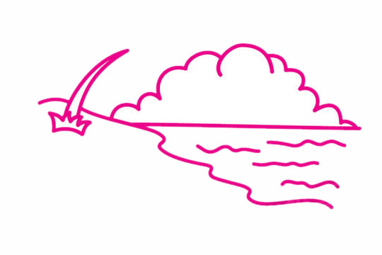 线条简单的海滩简笔画