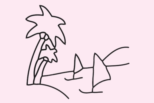 推荐几幅海滩简笔画