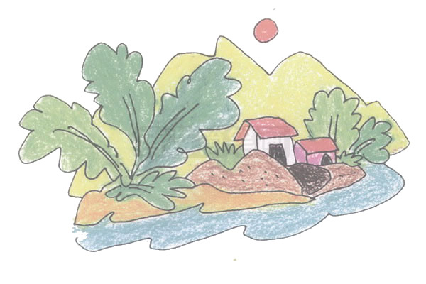 小村舍的简笔画步骤 小村舍的简笔画步骤