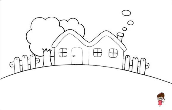 春天的风景简笔画