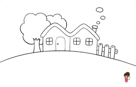 春天的风景简笔画