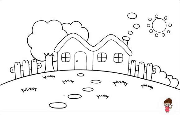 春天的风景简笔画