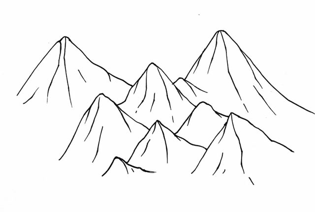 简单的喜马拉雅山简笔画