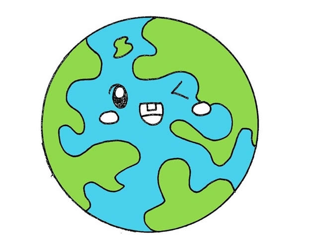 可爱的地球简笔画步骤