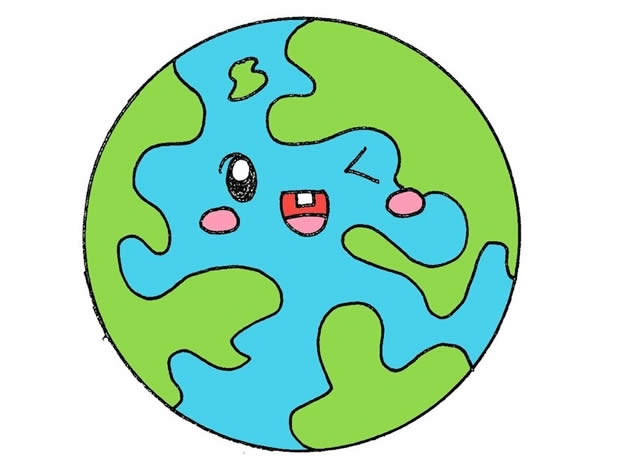 可爱的地球简笔画步骤