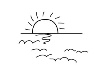 简单的日出风景简笔画