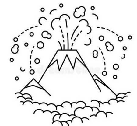 多款关于火山的简笔画