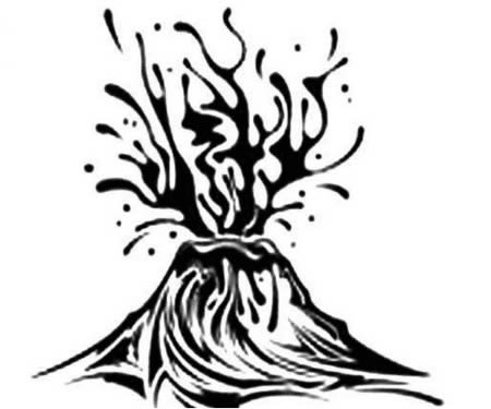 多款关于火山的简笔画