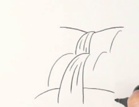 关于瀑布的简笔画教程