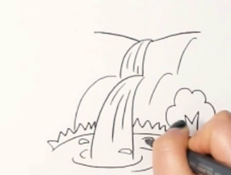 关于瀑布的简笔画教程