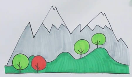 简单的大山简笔画怎么画