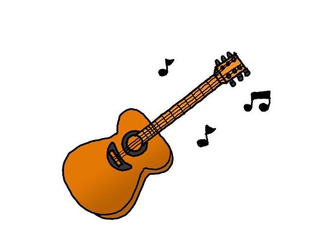 涂色的吉他简笔画