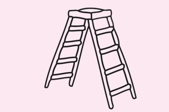 几幅关于梯子的简笔画