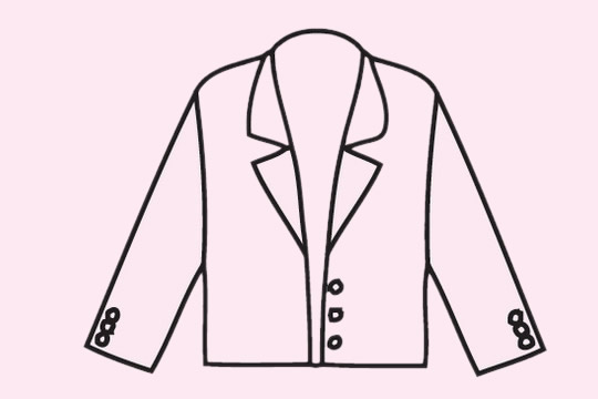 几款不同风格的西装简笔画