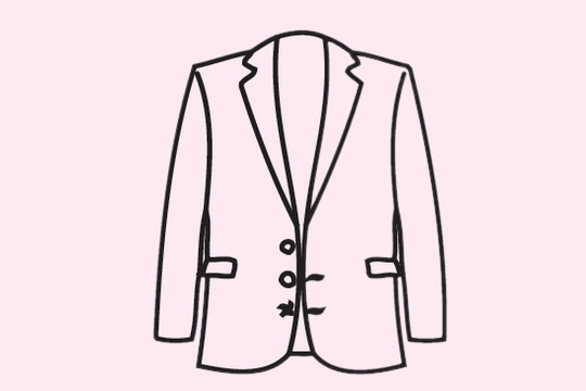 几款不同风格的西装简笔画