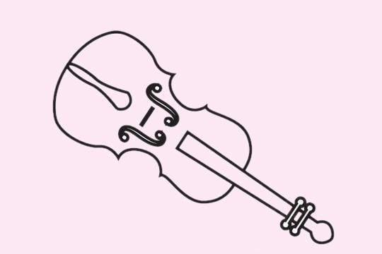 几幅关于小提琴的简笔画